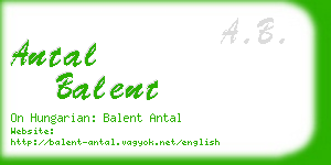 antal balent business card